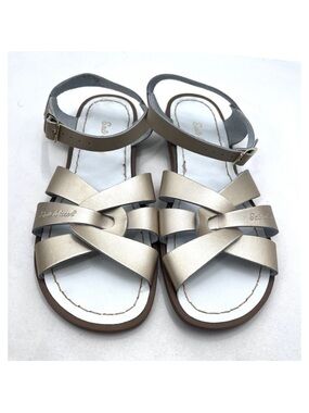Salt Water Original Gold & White Leather Strappy Sandal Womens Size 7